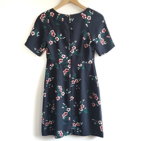 New Draper James Floral Print V-Neck Black Midi Dress NWT Size 0 - Picture 8 of 11